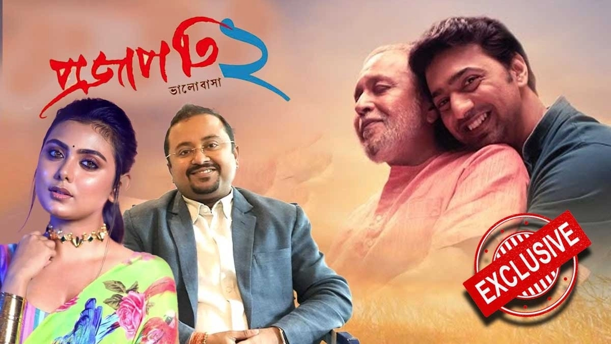 Puja Spirit Fills Bharat Lakshmi Studio as Dev Idhika Paul and Mithun Chakraborty Dance for Projapati 2 Song Sequence